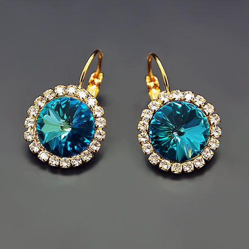 Auskari "Klaris (Bermuda Blue)" ar Swarovski™ kristāliem
